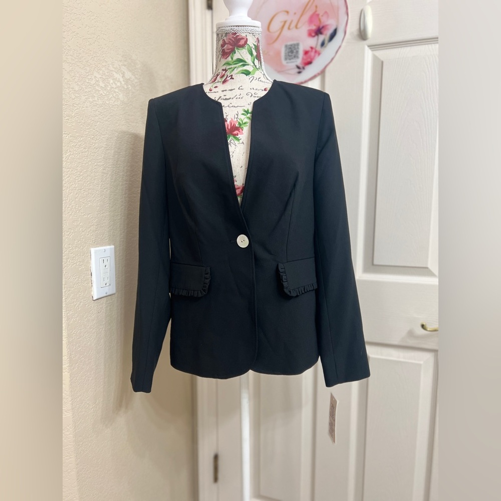 Nanette Lepore Black Blazer with Button Detail